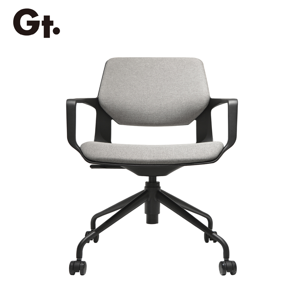 Black Frame Grey Fabric Conference Room Chairs