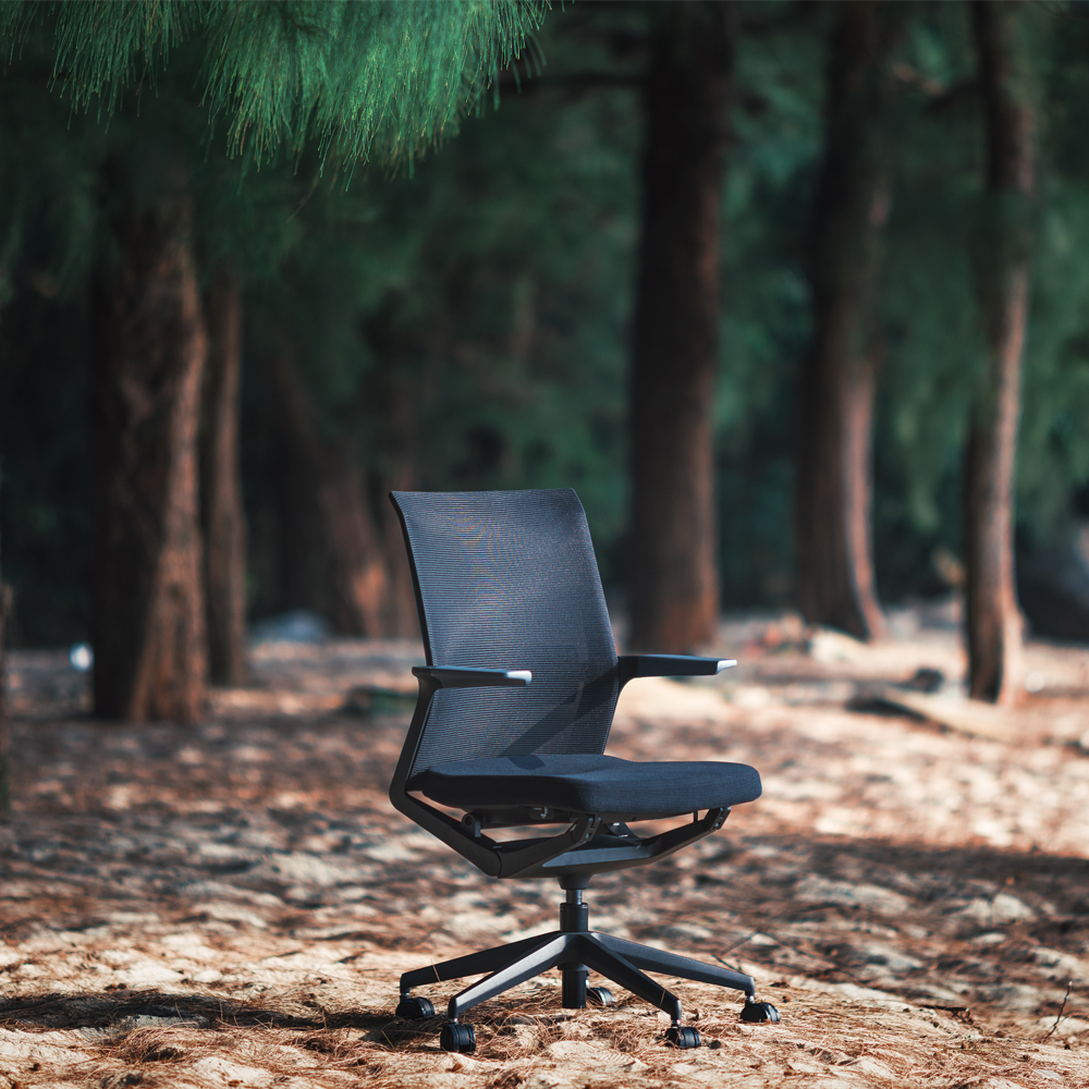 Ergonomic Black Naylo Mesh Office Chair with Adjustable Lumbar Support