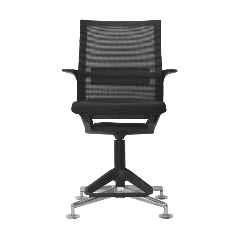 Krzesło biurowe z czarnym ramieniem i stałym ramieniem