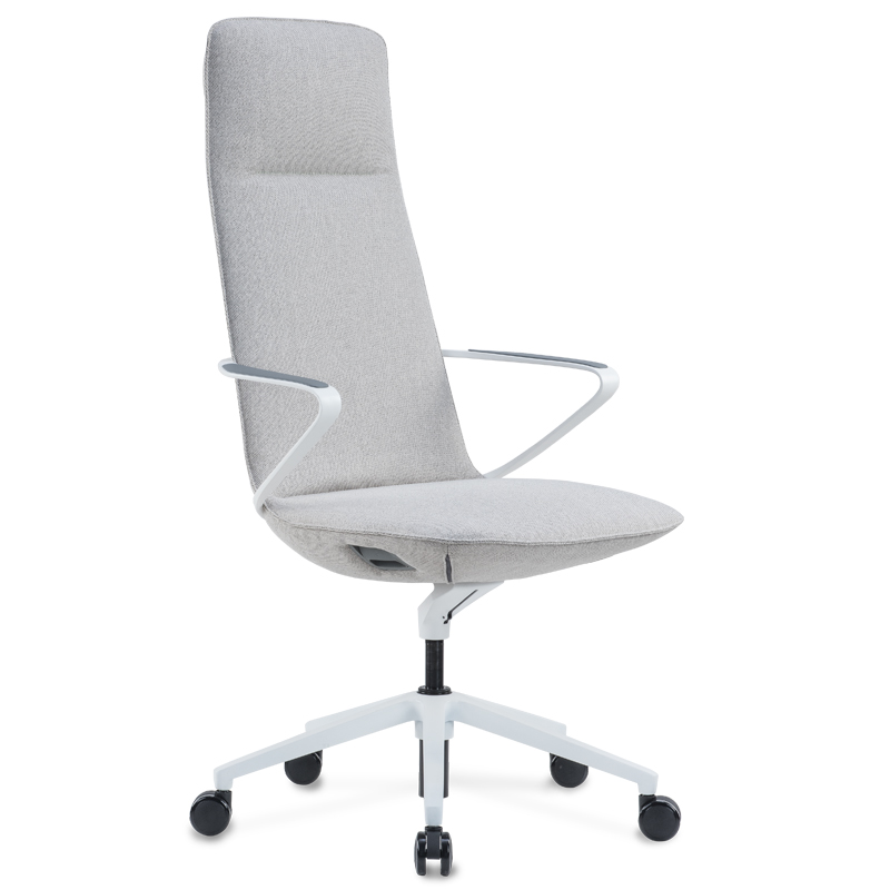 Krzesło biurowe z wysokim oparciem i tkaniną
