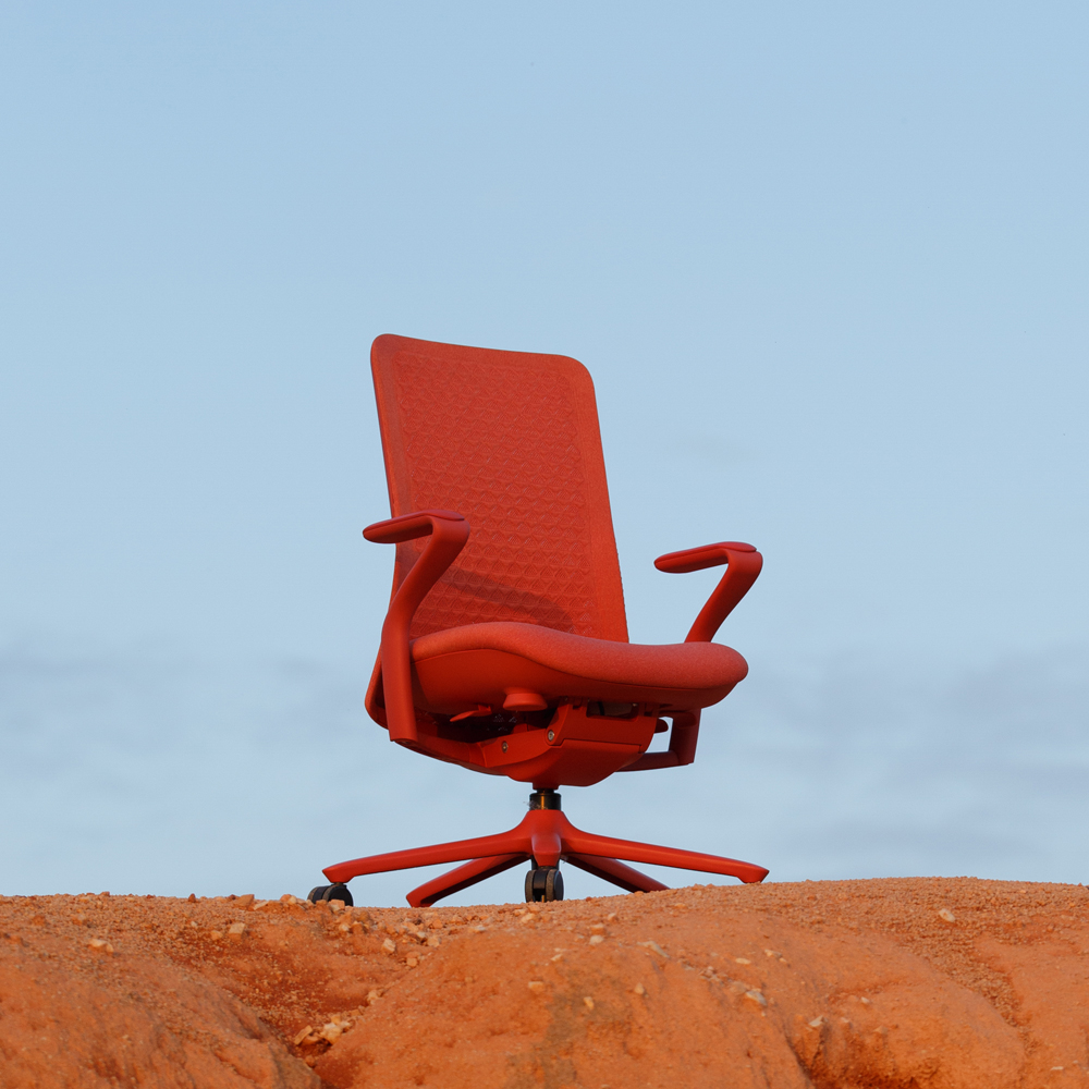 Goodtone Furniture Poly Red Color Executive Adjustable Lumbar Support Armrest Ergonomic Swivel Desk Chair
