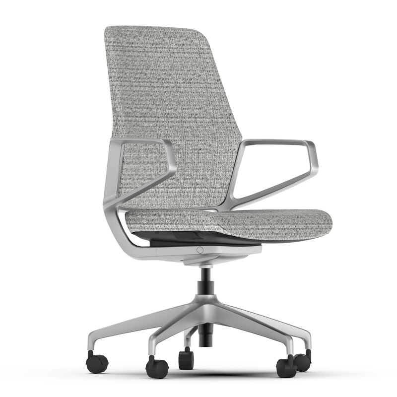 Кресло для конференций из серой ткани без колес