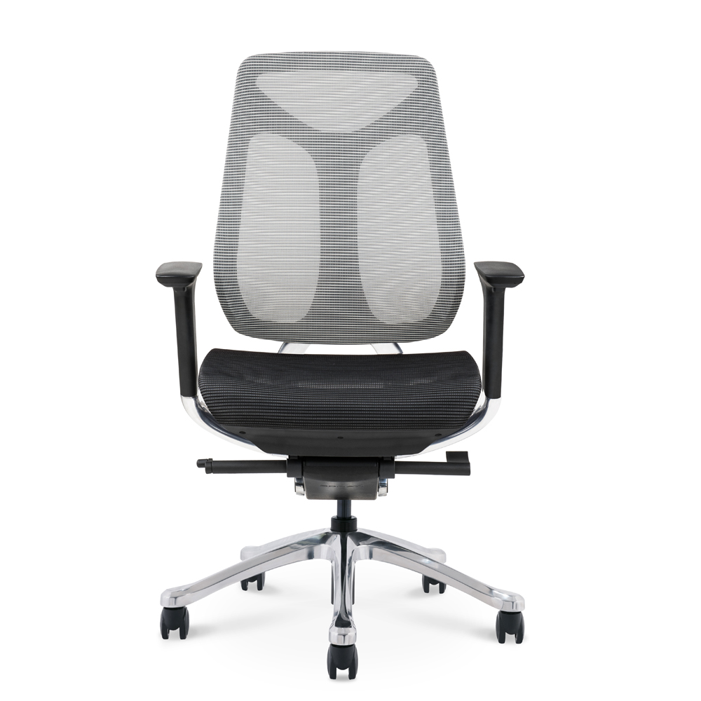 Chaise de bureau ergonomique PDG blanc au design élégant