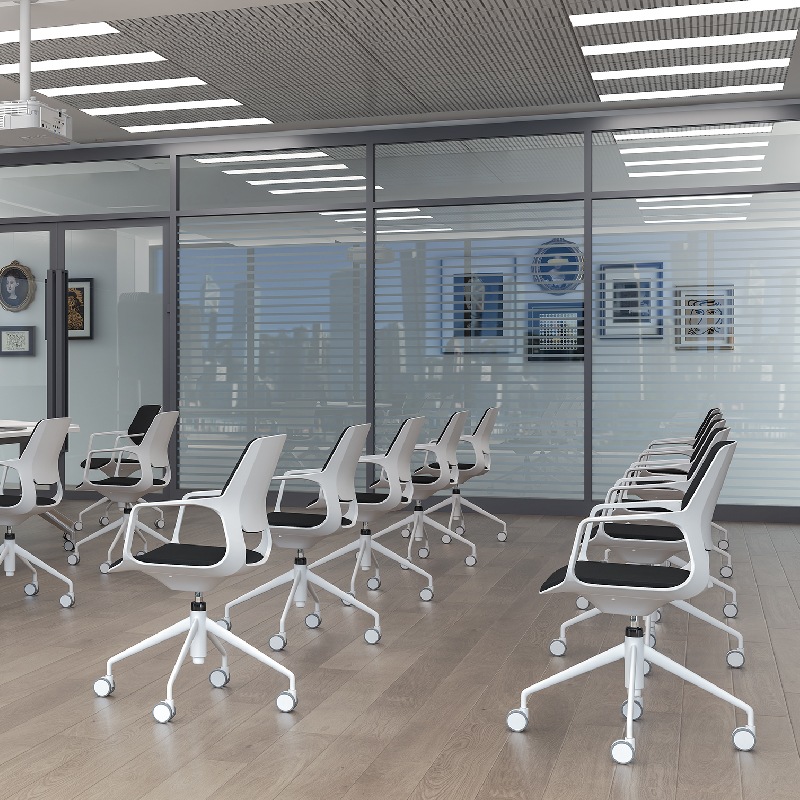 Low Back Office Swivel Fabric Study Waiting Chairs with Height Adjustable