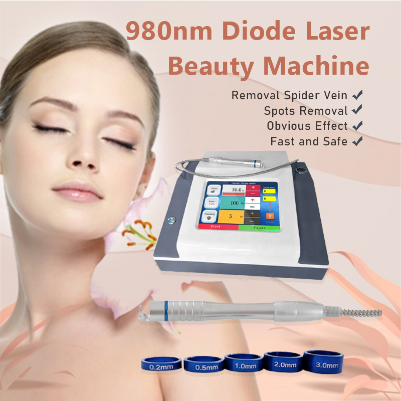 Altkvalita medicina 980nm dioda lasero vaskula foriga maŝino 980nm dioda lasera araneo vejna terapio