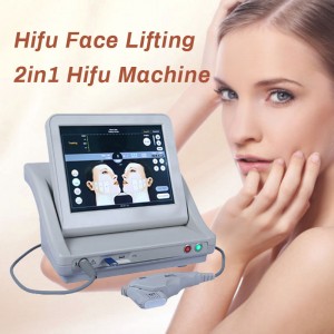 Máquina Hifu 2 en 1 de estiramiento facial con ultrasonido enfocado de alta intensidad (Hifu)