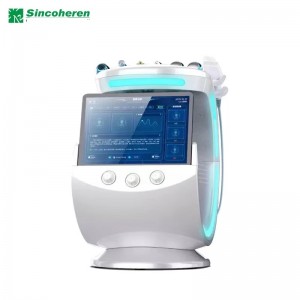 Multifunction Smart Ice Blue Ultrasonic RF Skin Scrubber hydre Dermabrasion Machine na may pagsusuri sa balat