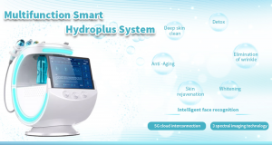 Multifunction Smart Ice Blue Ultrasonic RF Skin Scrubber hydre Dermabrasion Machine with skin analysis