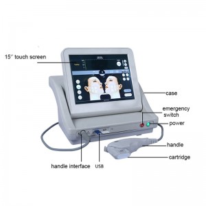 Máquina Hifu 2 en 1 de estiramiento facial con ultrasonido enfocado de alta intensidad (Hifu)