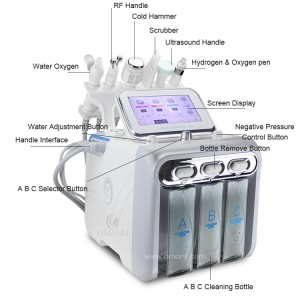 Kõige tõhusam hüdrodermabrasioon 6-ühes Aqua näo kosmeetikaseade Aqua Peeling RF Ultraheli näohooldusmasin
