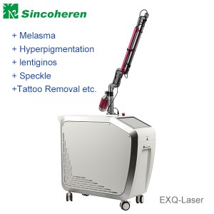 China top supplier Sincoheren  q switched nd yag laser medical beauty machine for tattoo pigment removal