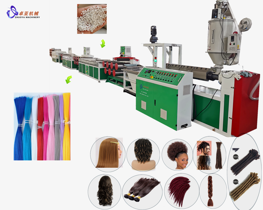 Maszyna do produkcji wytłaczarki monofilamentowej z syntetycznymi włosami ludzkimi PP PET