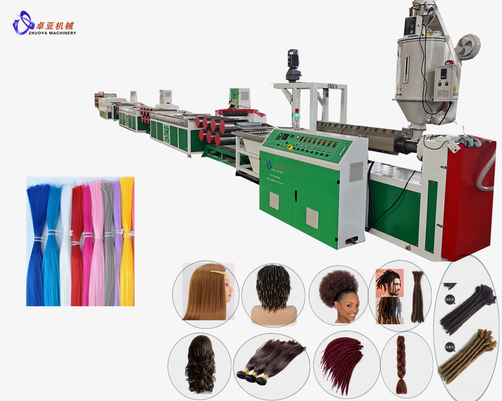 Dây chuyền sản xuất tóc giả bằng sợi polyester bằng nhựa Trung Quốc được thiết kế tốt