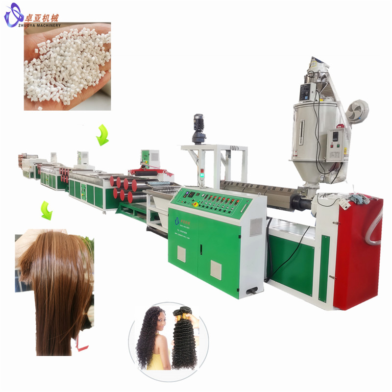 Nhà máy sản xuất bán chạy sợi tóc nhân tạo tổng hợp PP/Pet/PVC sợi/dây tóc/dây chuyền ép đùn tóc giả/máy sản xuất tại Trung Quốc