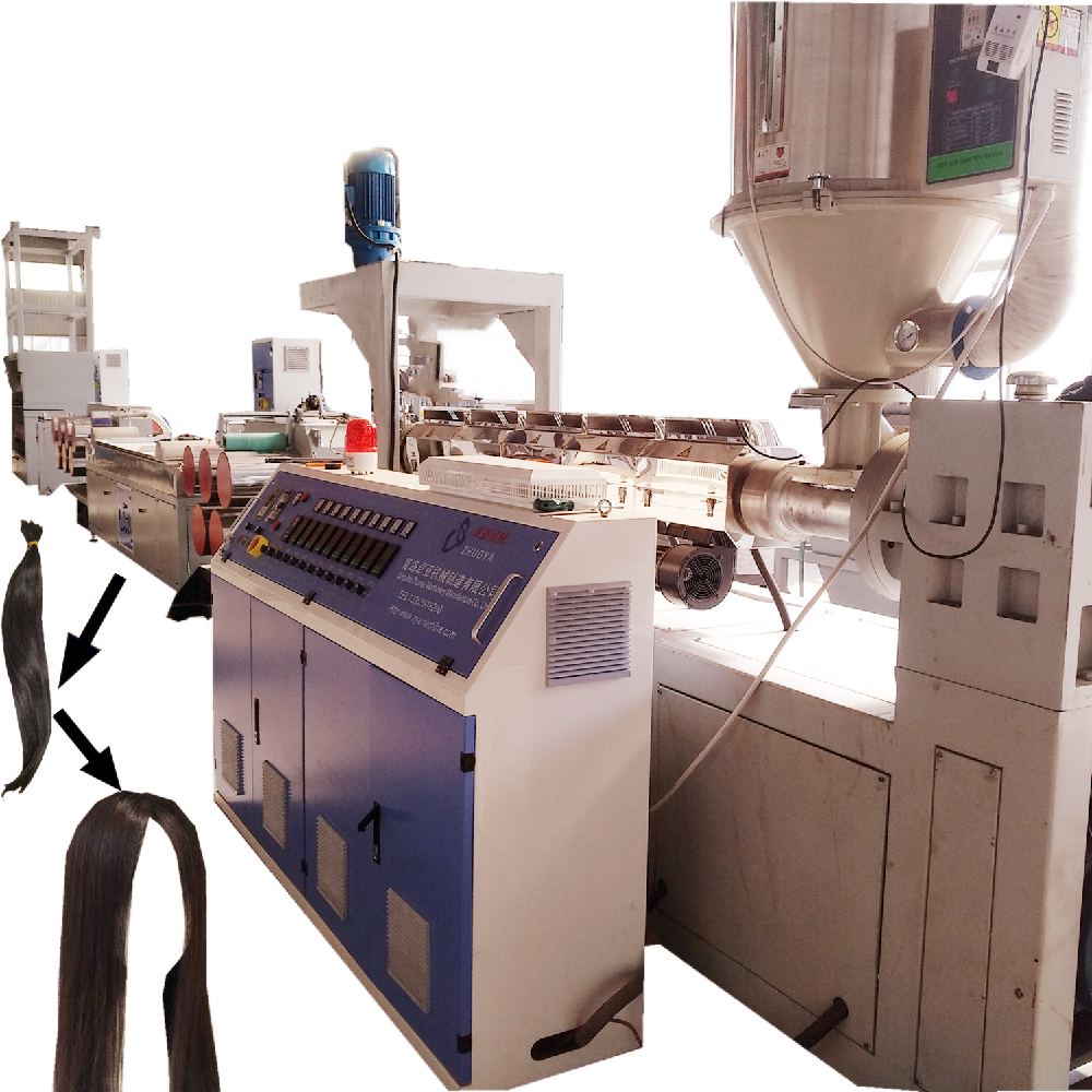 Chinese wholesale Synthetic Hair Wig Net Extruder - PP synthetic hair filament making machine - Zhuoya 