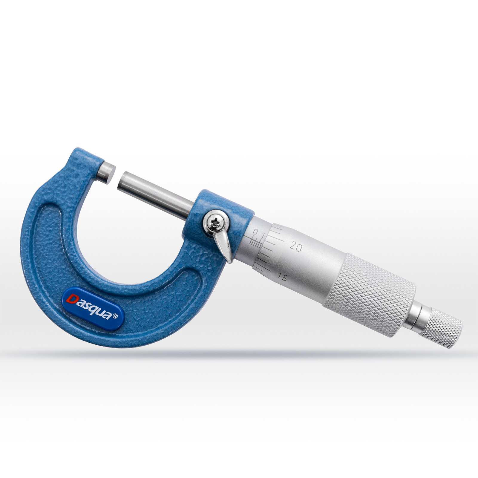  Dasqua 4111-8105-A ໄມໂຄມິເຕີພາຍນອກ |  DIN863 0-25mm Micrometer Screw |  ຄວາມແມ່ນຍໍາສູງ 0.004mm |  ສະແຕນເລດ Spindle & Carbide ການວັດແທກພື້ນຜິວ