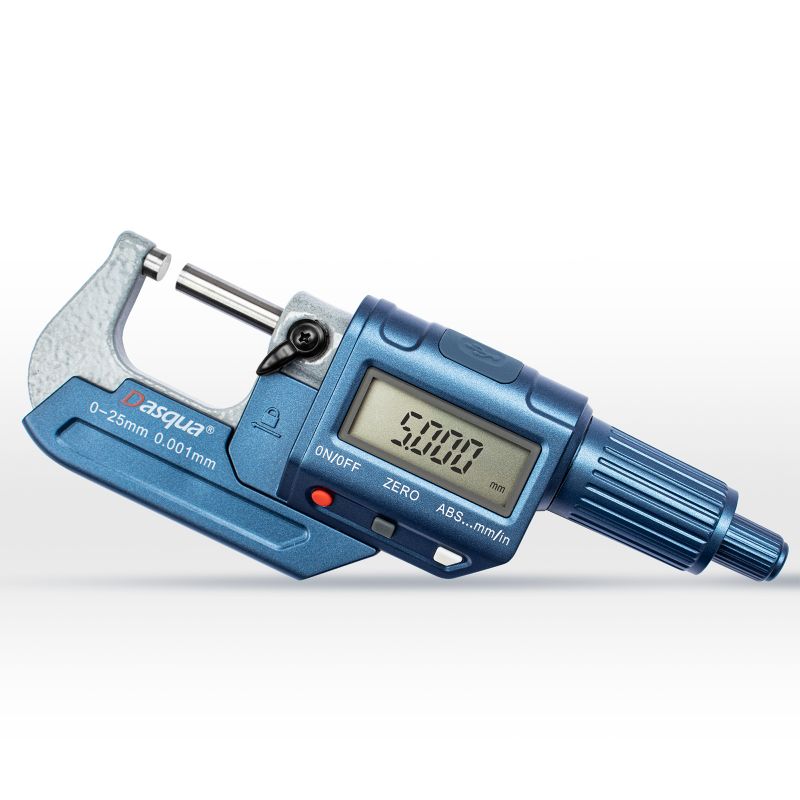 Dasqua 4230-2005 Precision Professional Digital Outside Micrometer 0-1"/0-25mm Measuring Tool 0.00005" / 0.001mm Resolution with Adapted Spherical Anvil
