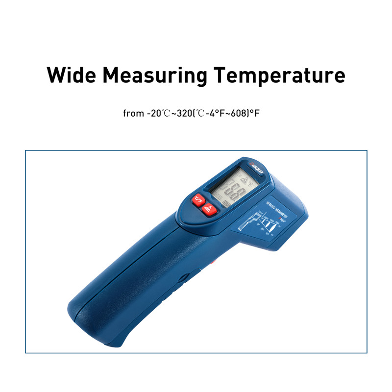 DASQUA Hoge nauwkeurigheid -20 ℃ ~ 320 (℃-4 ℉ ~ 608) ℉ Digitale infrarood...