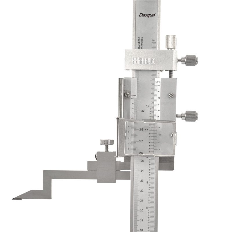 DASQUA Professionele 300 mm / 12'' hoogtemeter 0,02 mm / 0,001 inch resolutie met vergrootglas en verstelbaar grootlicht