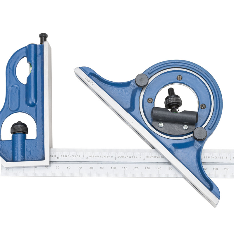 DASQUA High Surface Durability Angle Measuring 300mm / 12" Easy Reading 4 Combination Square Set with Steel Ruler + Square Head +Protractor Head + Center Head