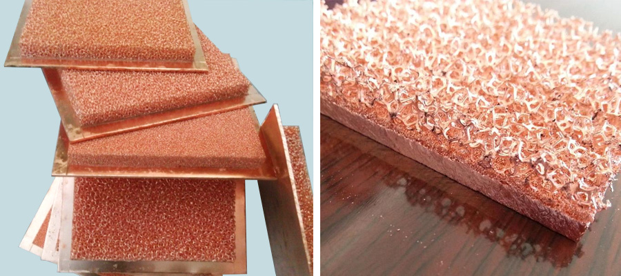 What is the thermal conductivity of copper foam?