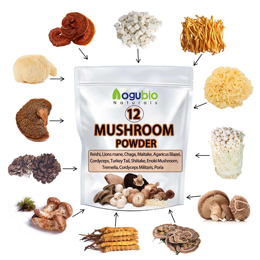Discover the Secret to Optimal Health with 12 Mushroom Mixed Extract Powder!