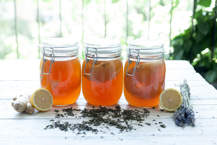Amestec organic de ceai instantaneu cu pudră probiotică Probă fără pudră de kombucha
