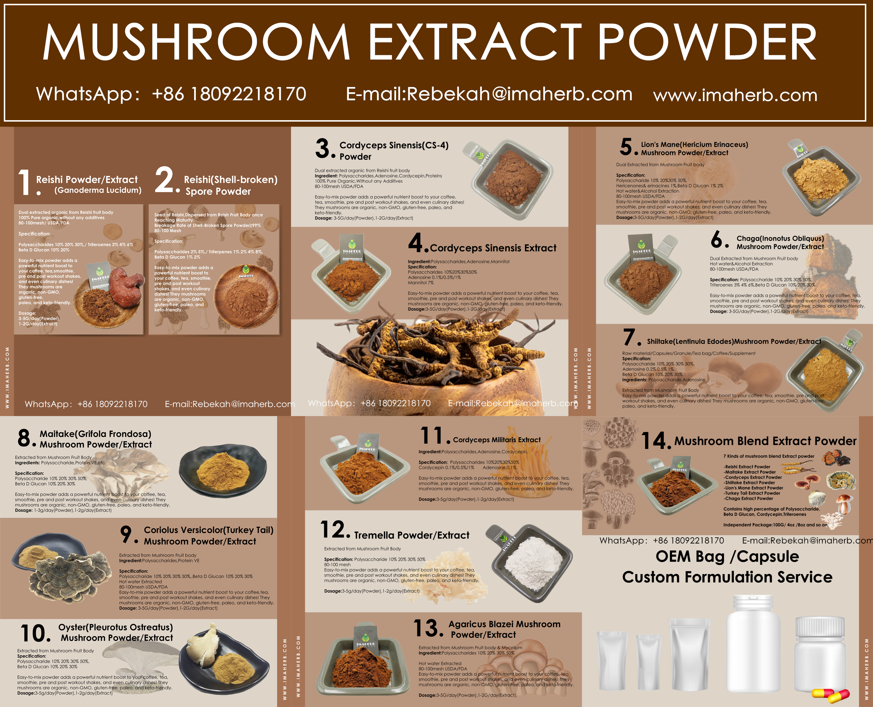 mushroom powder-imaherb biotech