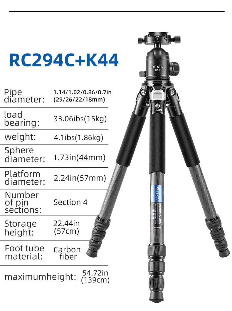 Lightweight Compact Travel Camera Carbon Fiber Professional Tripod for DSLR Cameras (9)7pu