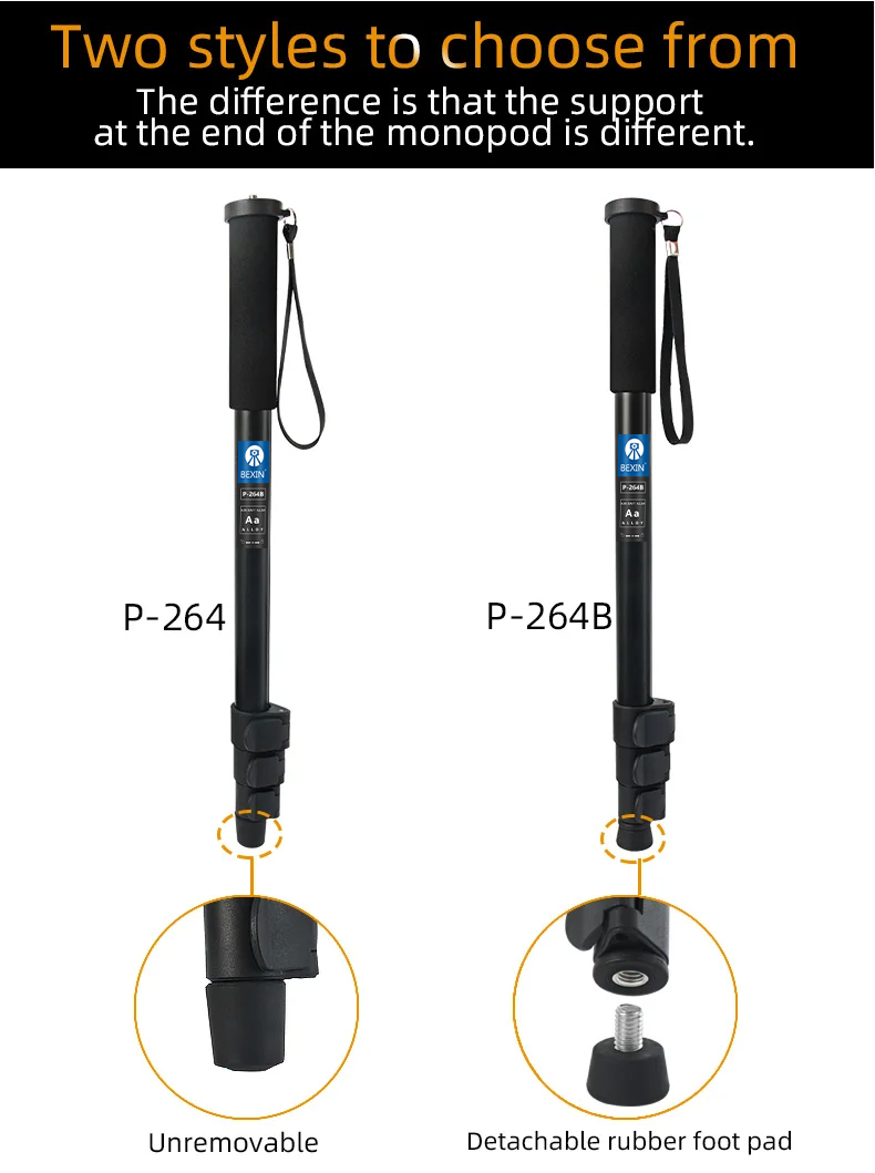 Aluminum Alloy Material Adjustable Monopod With Buckle Design For Cameras (2)34r