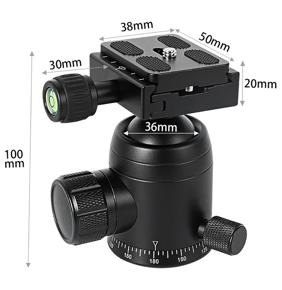 BEXIN K36 Panoramic Ball Head 360 Degree Rotation with Damping for SLR Camera (2)ixk
