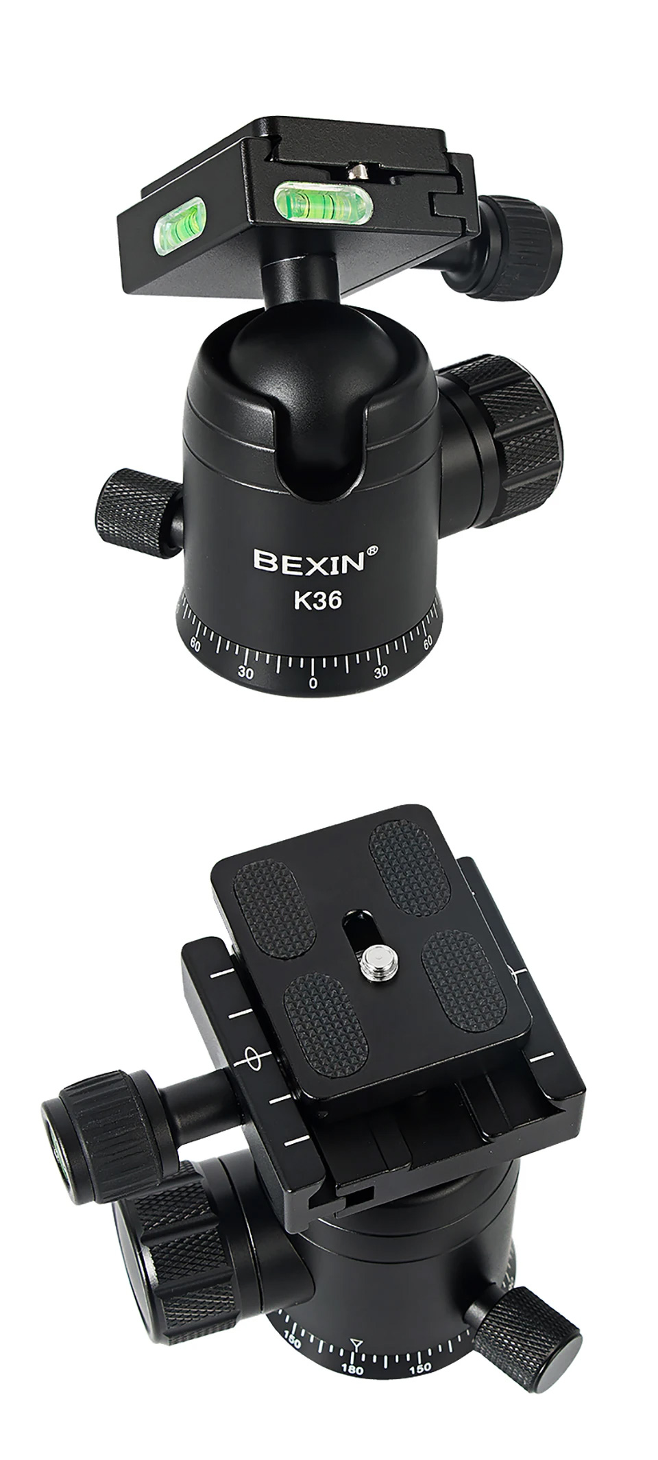 BEXIN K36 Panoramic Ball Head 360 Degree Rotation with Damping for SLR Camera (3)n8b