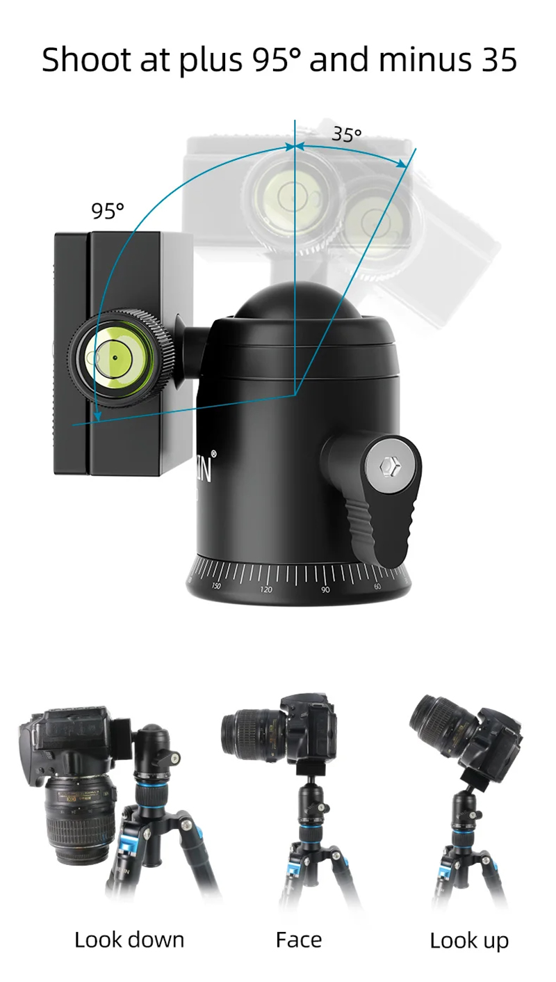 Mini Tripod Ball Head 360 Degree Swivel for DSLR Camera U-shaped Slot Design (5)9rp