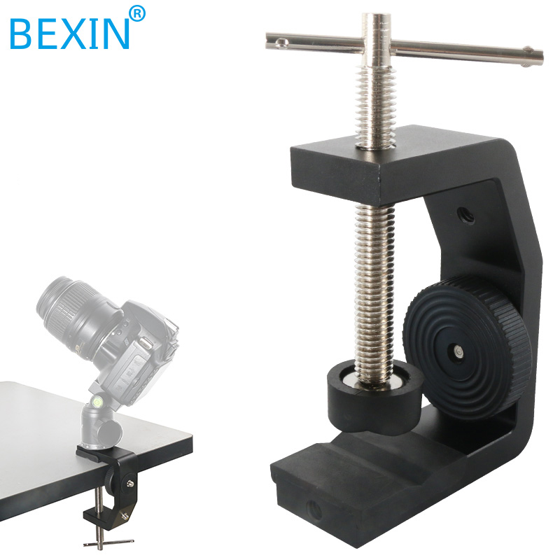 BEXIN Customized 1/4 Metal Multi-angle Adjustable Table Screen Desk Partition mount Adapter bracket holder C Clamp clip