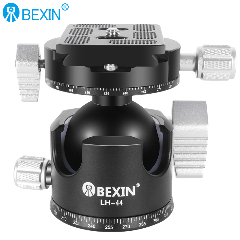 BEXIN Aluminum CNC Machined heavy duty Low Profile Hydraulic Gimbal Fluid camera ball head Mount with Quick Release Plate