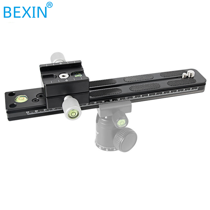 BEXIN Telephoto Lens Bracket for DSLR Camera with Bracket Nodal Slider Lens Support Plate Rail for Tripod Ball Head Camera