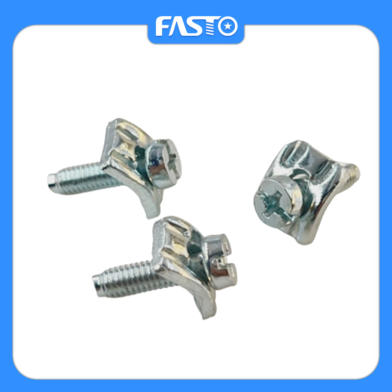 Slotted-Cross Recessed Round Head Sems Screw with Rectangular Washer