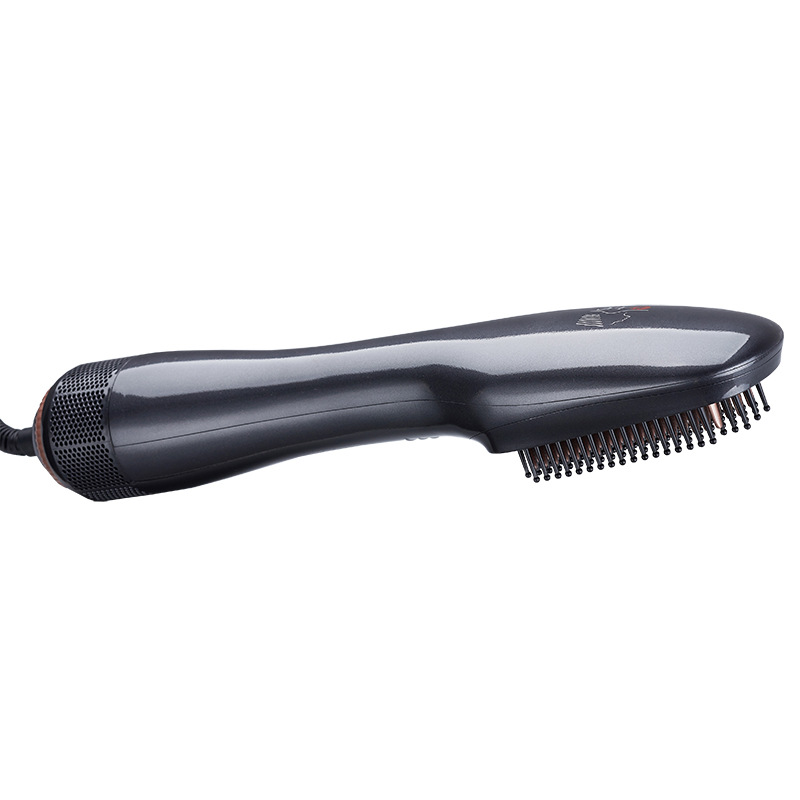 Dual voltage small size and lightweight hot air wrap hair brush