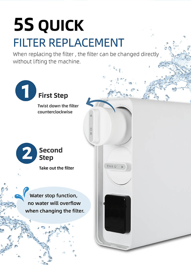 Depuratore d'acqua sotto il lavandino con filtro dell'acqua ad osmosi inversa5