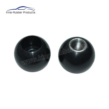 Botão esférico termofixo, botões esféricos sólidos com borda lisa de plástico preto rosqueado