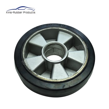 roda de rodízio industrial de carga pesada com núcleo de ferro fundido de pneu de borracha sólida com padrão liso