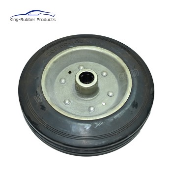 roda de rodízio industrial de carga pesada com núcleo de ferro fundido de pneu de borracha sólida com padrão liso
