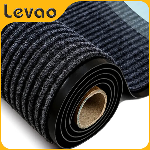 Estera de puerta antideslizante de la alfombra del telar jacquar de siete costillas perforada con aguja con el respaldo del PVC