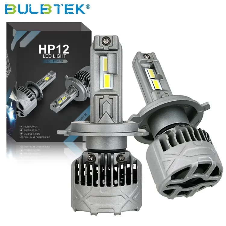 BULBTEK HP12 High Power 180W 18000 Lumen 12V H1 H3 H27 880 881 LED Headlight Bulb D1 D2 D3 D4 5202 PSX24 PSX26 H4 H7 Headlamp