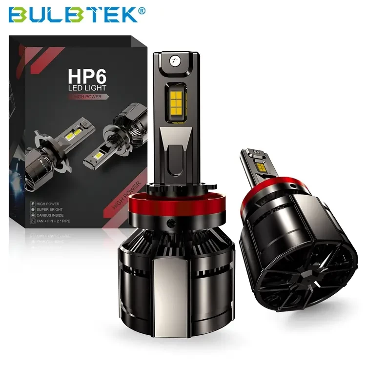 BULBTEK HP6S High Power Lumen 220W 18000LM H1 H4 H7 H11 H13 H27 880 881 9004 9007 High Low Beam 12V Car LED Headlight Bulb