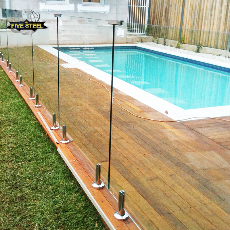 Lamineeritud klaasist aiapaneel basseini raamita klaasist käsipuu jaoks