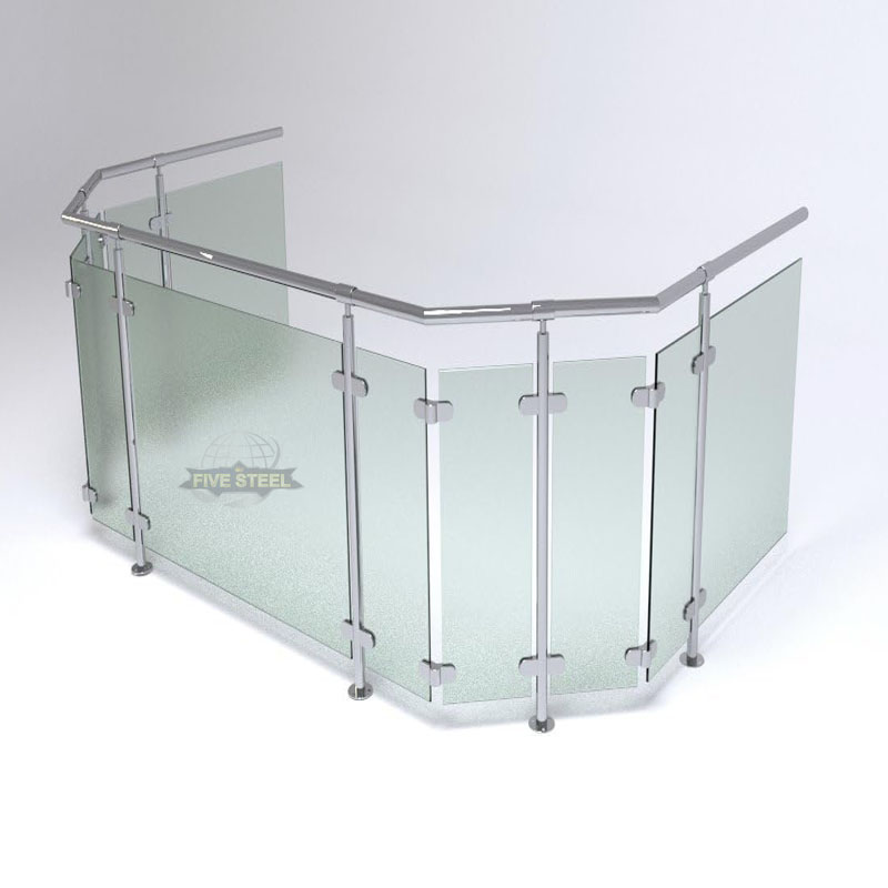 Hot Sale Bilind Polonî Frameless Laminated Glass Railing Stainless Steel Balustrade