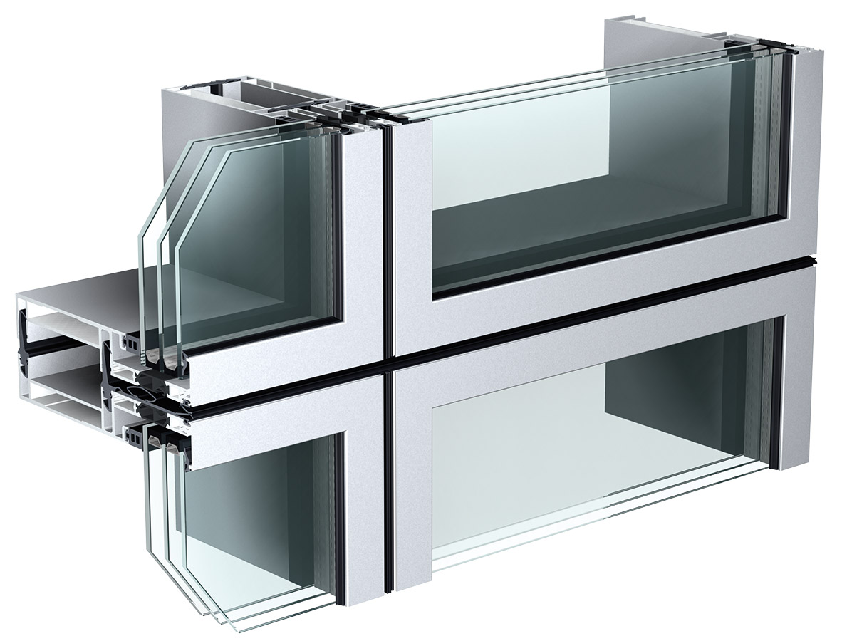 Przegroda termiczna, przesuwne aluminiowe okno skrzydłowe, drzwi z podwójnymi szybami
