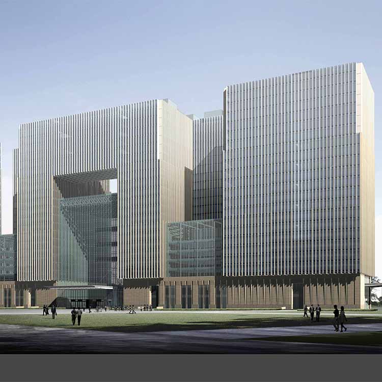 Chiny Producenci ścian osłonowych z forniru aluminiowego - kompleksowe rozwiązanie Najnowszy projekt konstrukcyjny budynku ze szklanymi ścianami osłonowymi z ramą aluminiową - PIĘĆ STALI