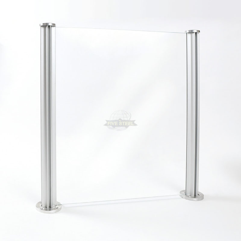 Stainless Steel Handrail Post Kits Glass Balustrade Laminated Safety Glass Fi...